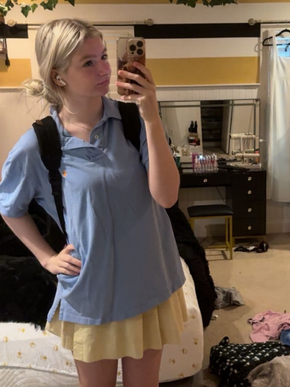 Polo by Ralph Lauren Light Blue Polo with Orange Pony Logo